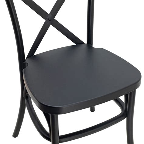 Resin Cross Back Chair In Black Cafe Solutions