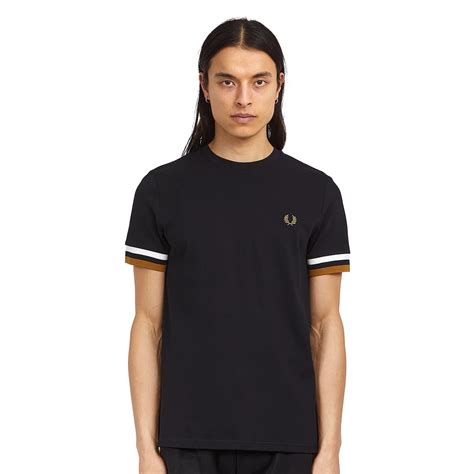 Fred Perry Bold Tipped Pique T Shirt Black Hhv