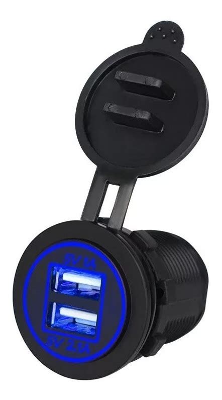 Tomada Usb Veicular Carro Onibus Caminhão Led Azul 12 A 24v Mercado Livre