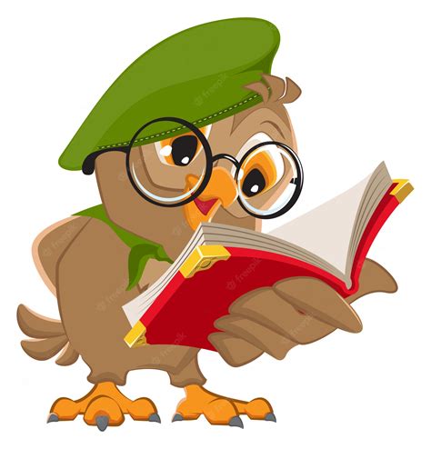 owl reading - Clip Art Library