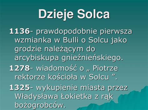 Ppt Solec Nad Wis Miejscowo O Bogatej Przesz O Ci Powerpoint