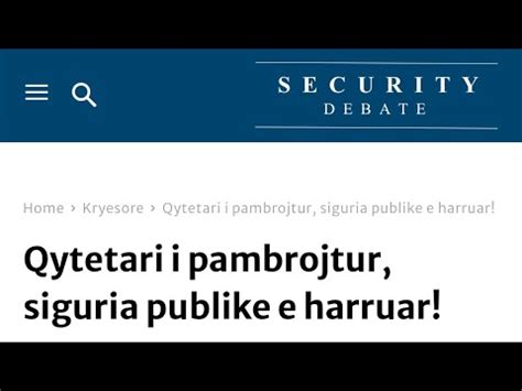 Qytetari I Pambrojtur Siguria Publike E Harruar Youtube