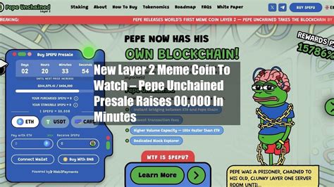 New Layer 2 Meme Coin To Watch Pepe Unchained Presale Raises YouTube