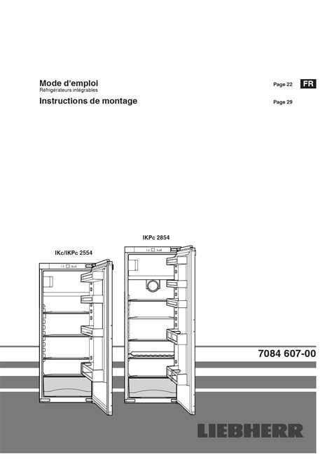 Notice réfrigérateur LIEBHERR IKPC 2854 Trouver une solution à un