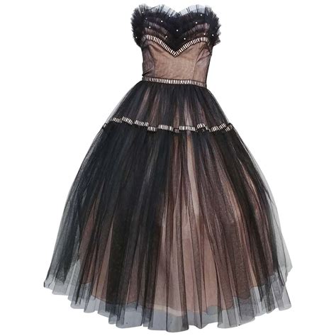 S Emma Domb Black And Pink Tulle Party Dress For Sale At Stdibs