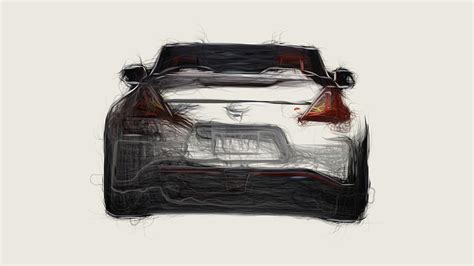 Nissan 370z Nismo Roadster Concept Car Drawing Digital Art By Carstoon Concept Fine Art America