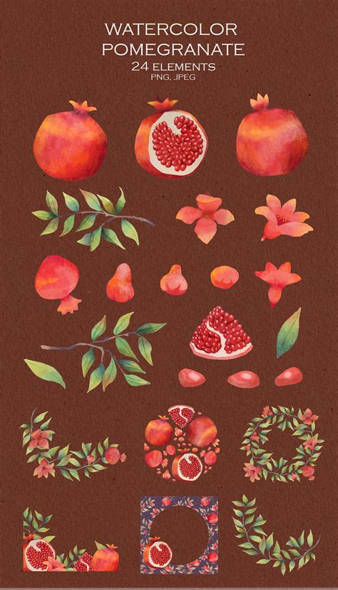 Watercolor Pomegranate on Behance