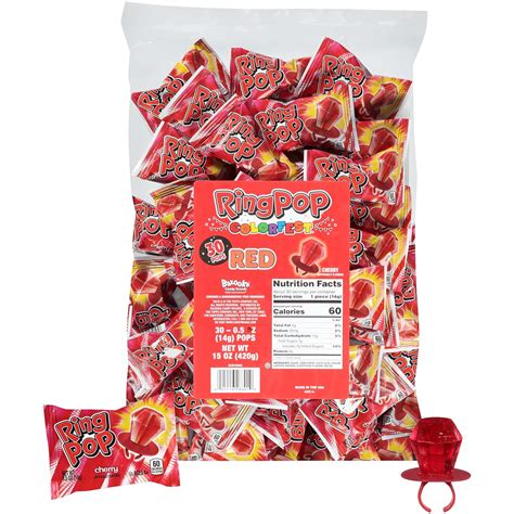 Ring Pop Colorfest Red Cherry Holiday Candy 30 Count