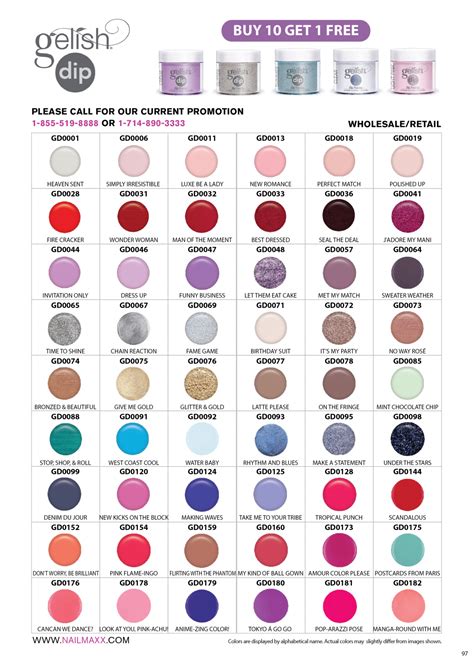 Dipping Powder Color Chart Printable Templates Free