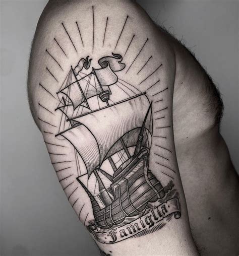 Ship Tattoo Harry Styles Ship Tattoo Traditional Clipper Ship Tattoo