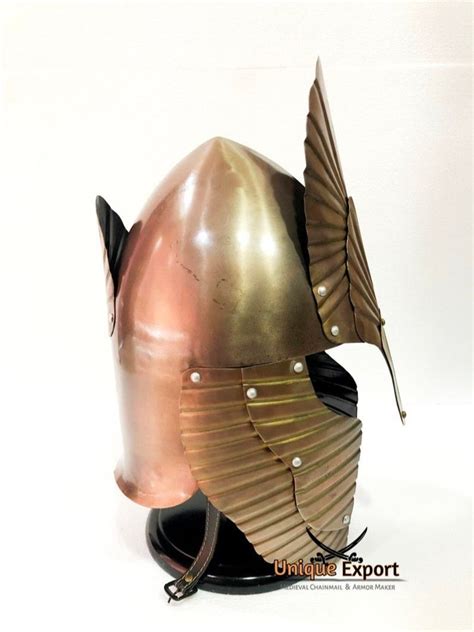 Medieval Hussars Armour Combat Knight Helmet With Shield Viking Armour