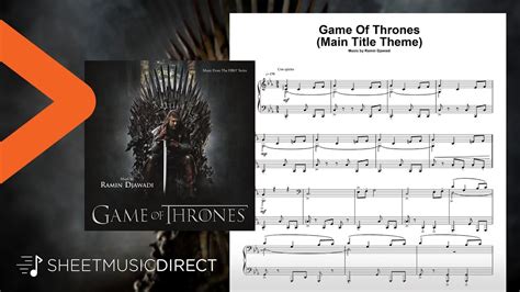 Game Of Thrones Main Title Theme Sheet Music Ramin Djawadi Piano