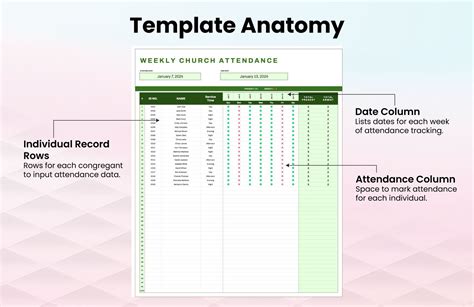 Weekly Church Attendance Tracker Template In Excel Google Sheets