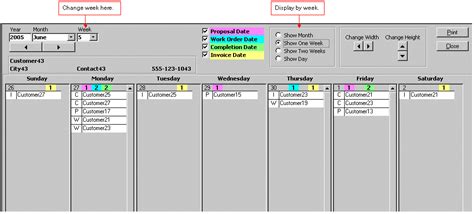 Microsoft Access Calendar Tool Schedule By Month Week Day