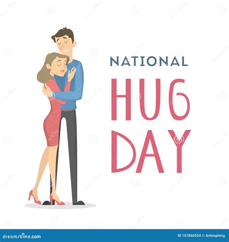 National hugging day. stock vector. Illustration of lovely - 107860554