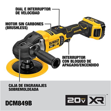 POLITRIZ A BATERIA 7 180MM 20V MAX BRUSHLESS DCM849B DEWALT Facilita