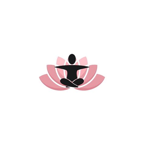 Logotipo Para Un Estudio De Yoga Con Una Persona Sentada En Una Flor De