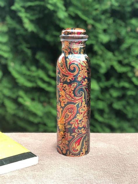 Printed Copper Water Bottle Ayurvedic Copper Bottle Travelling Etsy