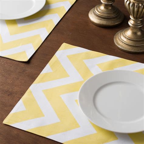 Yellow And White Chevron Placemats 4pack Yellow Placemats Placemats