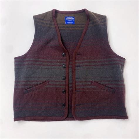 Pendleton Button Up Wool Vest Size L Assembled In Depop