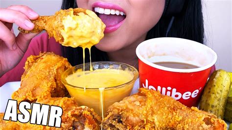 Asmr Jollibee Cheesy Fried Chicken Mukbang No Talking Crunchy Eating