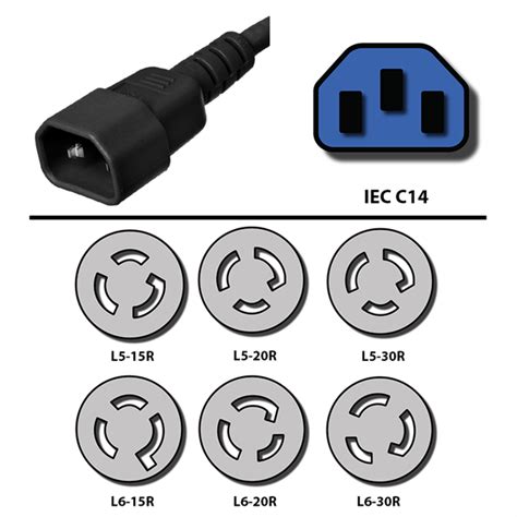 Iec C14 To Nema Locking Power Cord Plug Adapters Custom Av Rack