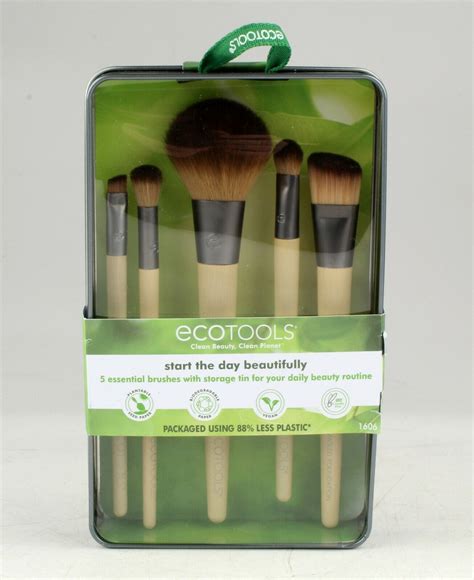 Ecotools Daily Defined Eye Brush Set 5 Piece Set W Storage Tin Ebay