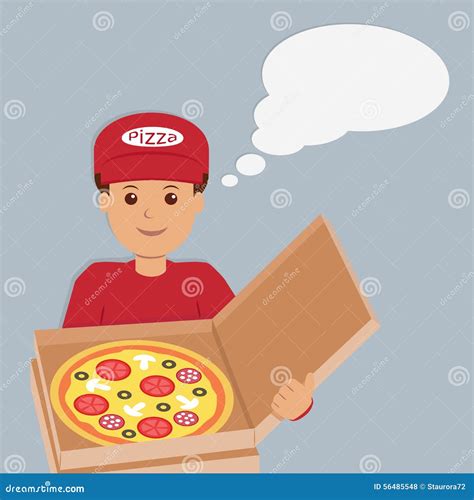 Isolated Pizza Deliveryman Character Stock Vector Illustration Of