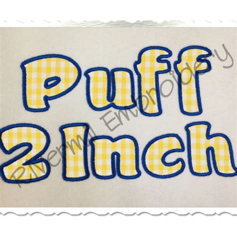 3d Puff Embroidery Font Etsy