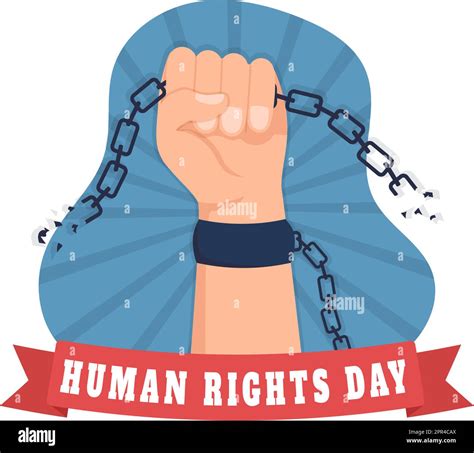 Human Rights Day Template Hand Drawn Flat Cartoon Illustration with ...