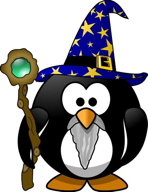 A Penguin With A Wizard Hat Holding A Wand