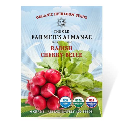 The Old Farmer S Almanac Organic Cherry Belle Radish Seeds Premium