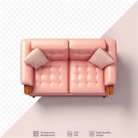 Premium Psd Hd Top View Image Of A Two Seater Sofa