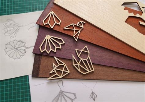 D Coupe Laser Bois Bijoux Filaire Origami Maillage Laser Cut Wood