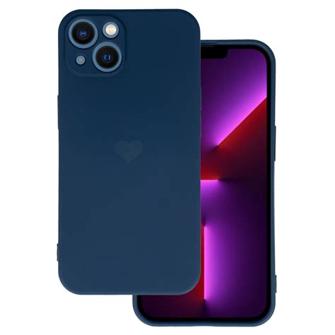 Vennus Silikonové Pouzdro Se Srdcem Pro Iphone 14 Design 1 Navy Promobilycz