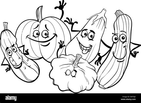 Cucurbit Vegetables For Coloring Book Stock Vector Image Art Alamy