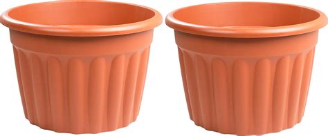 Wham 3x Vista Plastic Planter Round Garden Plant Pot Large Floor Pot