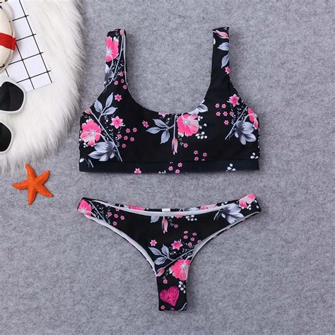 Sexy Fashion Women New Floral Print Bikini Set Swimming Swimsuits