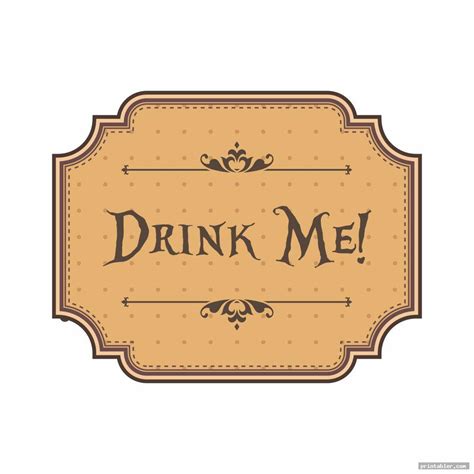 Drink Me Tags Free Printable Printable Word Searches