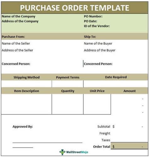 purchase order meaning format types examples