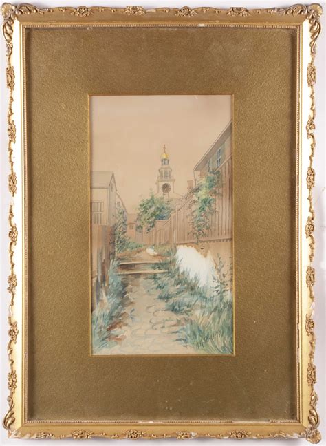 H.H. Coggins Watercolor on Paper "Nantucket Unitarian Church from Stone ...