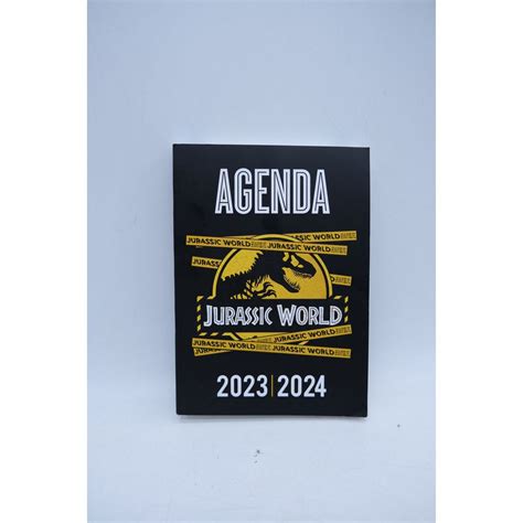 UNIVERSAL Agenda Scolaire Journalier 12x17 Cm Jurassic World Noir 2023