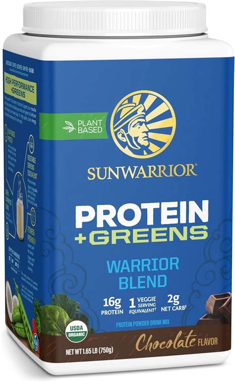 Sunwarrior Warrior Blend Protein Greens Powder Drink Mix Bcaa Plant