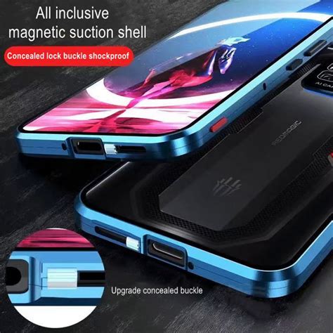 360 Magnetic Adsorption Metal Case For Nubia Redmagic 7 Pro Case Double