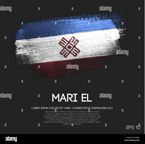 Mari El Flag Made Of Glitter Sparkle Brush Paint Vector Stock Vector