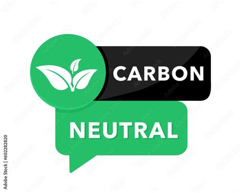 Carbon Neutral Icon Logo Co Neutral Labels Ecology No Pollution Sign