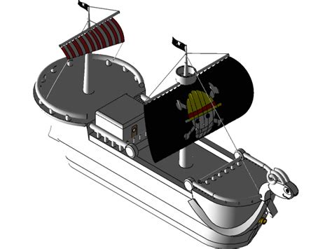 Going Merry One Piece 3d Cad Model Library Grabcad