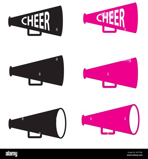 Cheers Megaphone Icon On White Background Bullhorn Sign Cheerleader Symbol Cheer Pom Pom Logo