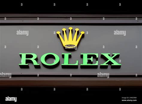 Austria 2022 The Rolex Company Logo On The Exterior Of A Shopfront In