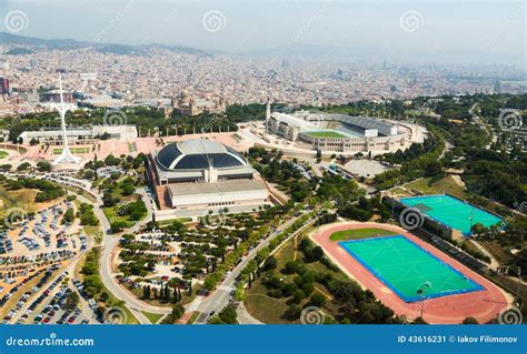 Olimpic Area Of Montjuic Barcelona Spain Editorial Photo Image Of